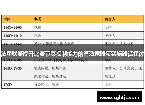 法甲联赛提升比赛节奏控制能力的有效策略与实施路径探讨
