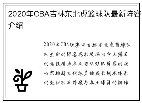 2020年CBA吉林东北虎篮球队最新阵容介绍